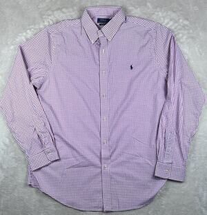 Ralph Lauren Classic Fit Performance Button Down Shirt Men’s XL Pink Check Plaid